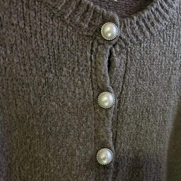 Remain | Cropped Ribbed Sweater Pearl Buttons Brown | Size ??? Women's - Picture 3 of 15